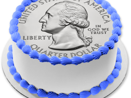 Us Quarter Currency 25 Cents American Money Edible Cake Topper Image ABPID56542 Fashion