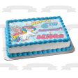 Rainbow Unicorn Pegasus Cartoon Birthday Party Edible Cake Topper Image ABPID56555 on Sale