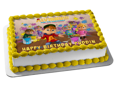 Alvinnn!!! And the Chipmunks Brittany Simon Alvin Theodore Jeanette and Eleanor Edible Cake Topper Image ABPID56550 Cheap