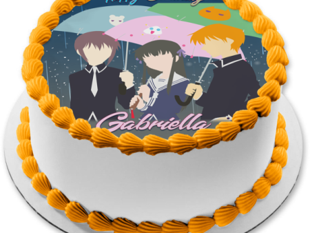 Fruits Basket Furuba Stylized Umbrellas Yuki Kyo Tohru Edible Cake Topper Image ABPID56535 Fashion