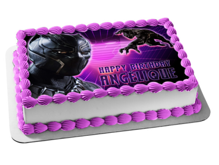 Marvel Black Panther T Challa Customizable Edible Cake Topper Image ABPID56610 on Sale