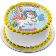 Rainbow Unicorn Pegasus Cartoon Birthday Party Edible Cake Topper Image ABPID56555 on Sale