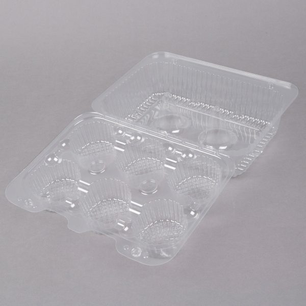 6-Cup High Top Hinged Plastic Cupcake Container Cake Box Online