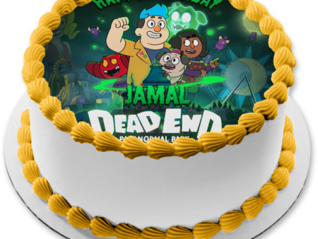 Dead End Paranormal Park Poster with Badyah Pugsley Norma Khan and Barney Guttman Edible Cake Topper Image ABPID56505 Cheap