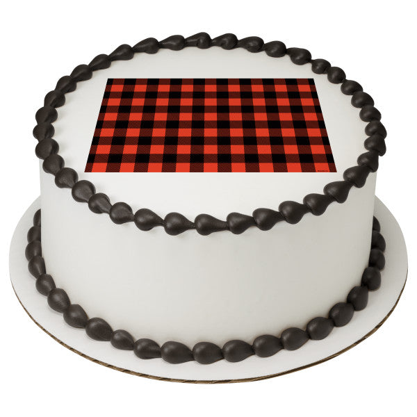 Buffalo Check Edible Cake Topper Image Online Sale