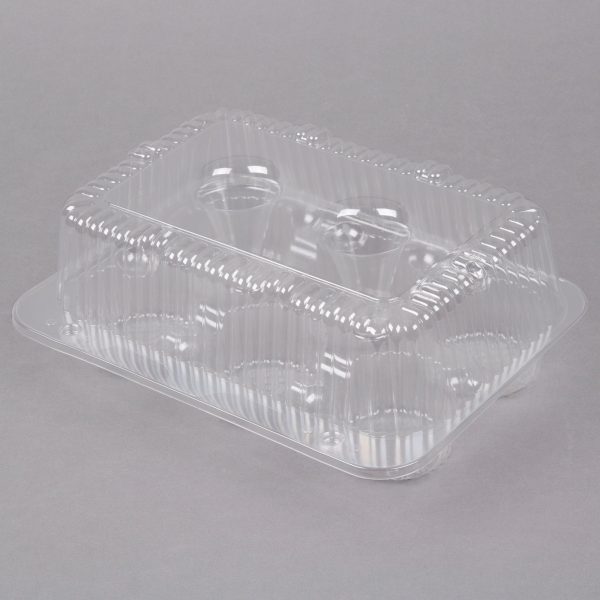 6-Cup High Top Hinged Plastic Cupcake Container Cake Box Online