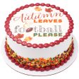 Autumn Leaves & Football Please Edible Cake Topper Image Supply